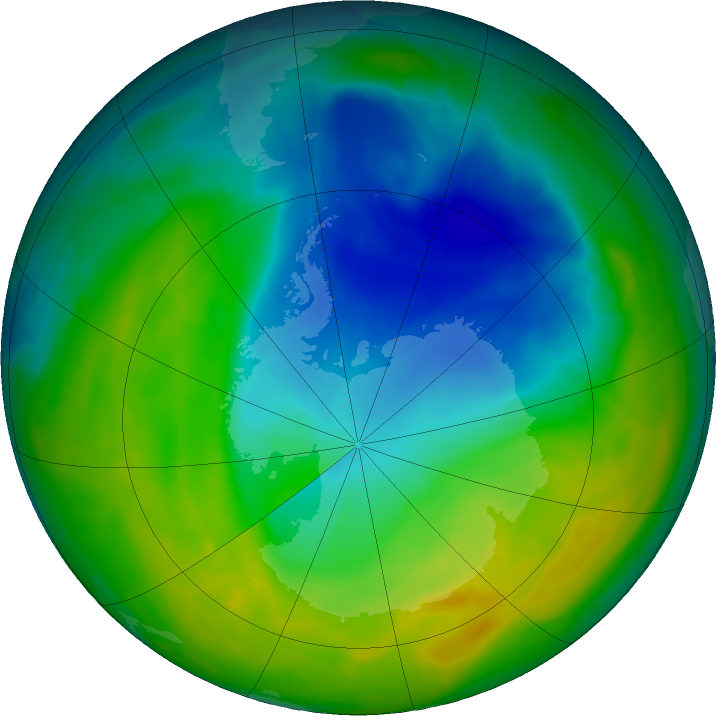 Antarctic ozone map for 11 November 2016